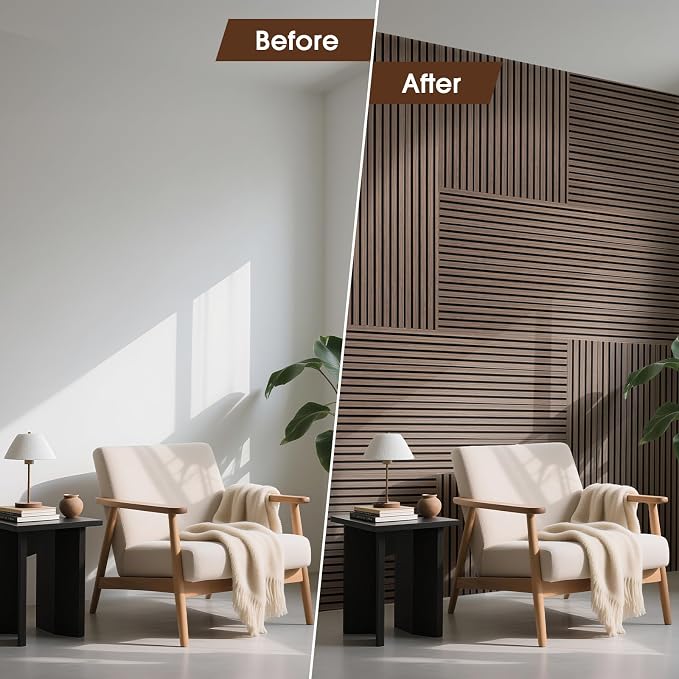 Acoustic Wood Wall Panels 2 Pack 47.6" x 23.6", Sound Proof Wooden Paneling - Image 6