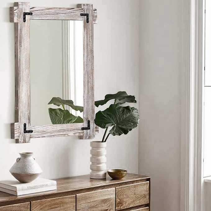 MeMoreCool White Farmhouse Bathroom Mirror, 30x20 Inch White Wood Framed Wall - Image 9
