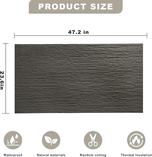 3D Wall Panels - 4PCS 47.2"x23.6" Faux Stone Peel and Stick Wall Covering - MCM - Image 2
