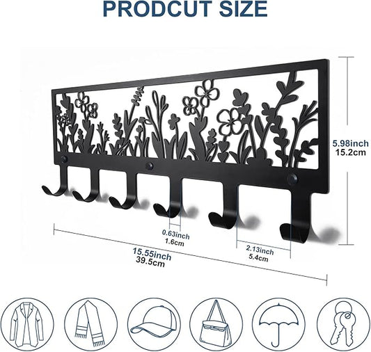 Floral Wall Mounted Coat Rack - Image 2