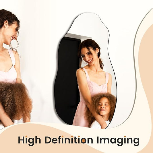 TRAHOME 32'' x 18'' Irregular Asymmetrical Wall Mirror - Image 2