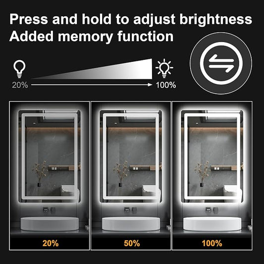 Led Mirror for Bathroom, 30x20 Bathroom Vanity Mirror for Wall - Image 2