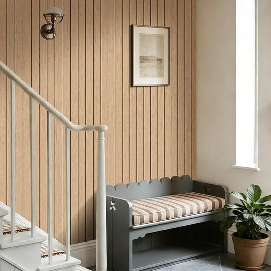 Arthome Peel and Stick Slat Wall Panels 15.7 "x400, Self-Adhesive PVC Wood - Image 2