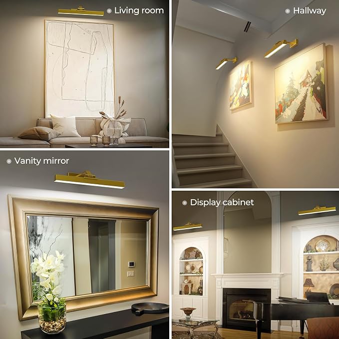 Afyuol Picture Lights for Wall, Battery Operated Picture Light 16in Art Light - Image 8