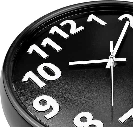 Plumeet 12'' Wall Clock, Battery Operated Wall Clocks Silent Non-Ticking Quartz - Image 2