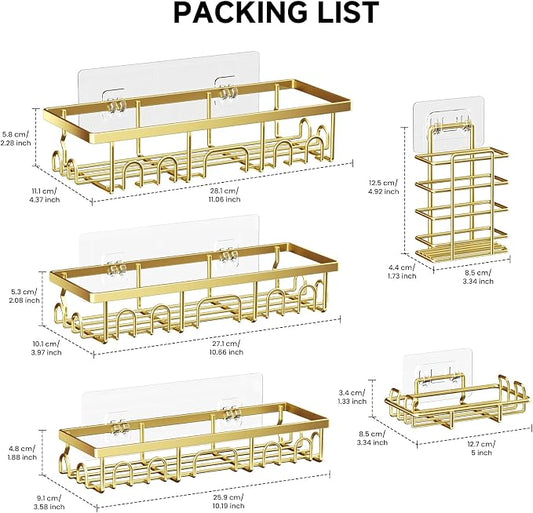 Shower Caddy, 5 Pack Shower Shelves - Image 2