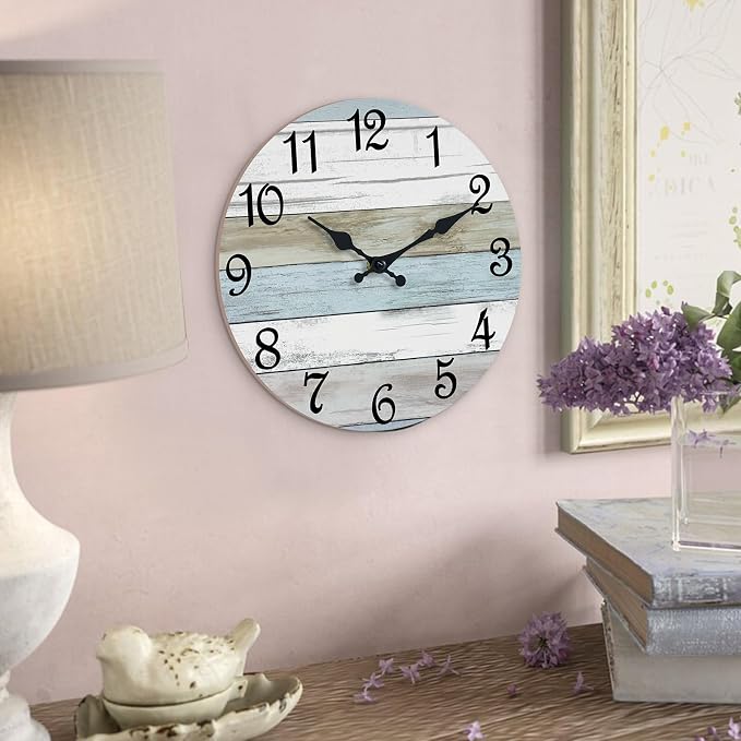 CHYLIN Wall Clock 14 Inch Bathroom Clock, Rustic Wall Clocks Battery Operated - Image 9