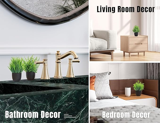 Der Rose Fake Plants 4 Packs Artificial Plants Small Faux Plants Black Bathroom - Image 6