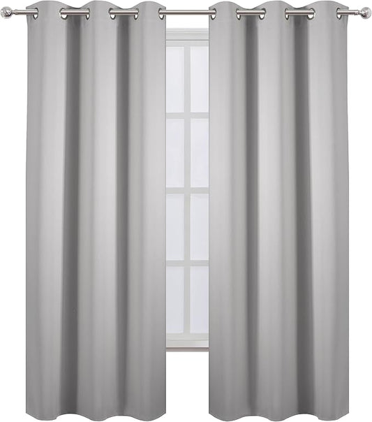 LEMOMO Blackout Curtains 42 x 95 inch/Light Grey Curtains Set of 2 - Image 2