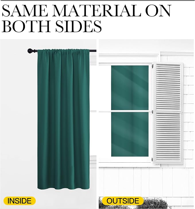 NICETOWN 2 Panels Blackout Curtains, Rod Pocket Window Curtains Room Darkning - Image 7