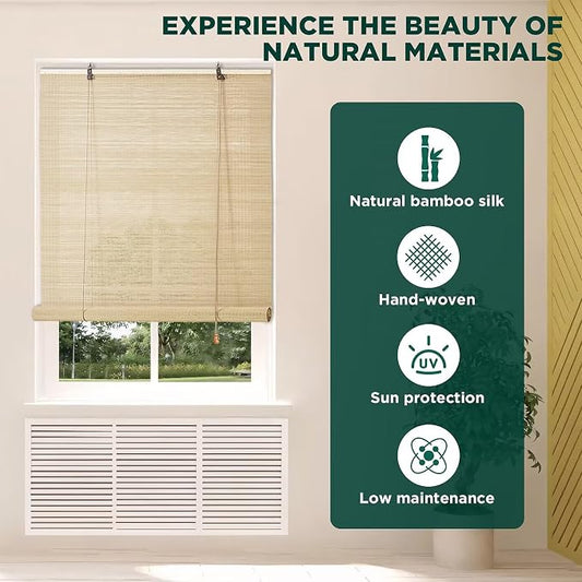 Bamboo Blinds for Interior Windows, Custom Roller Shades for Indoor Window and - Image 2