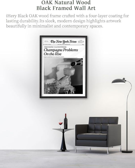 iHery Premium Natural Black OAK Wood 16x20in Champagne Problems On the Rise - Image 2