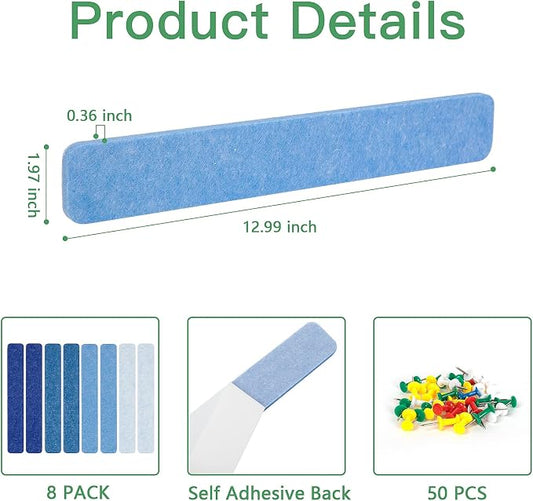 8 Pcs Felt Pin Board Bar Strips Bulletin Board - Image 2