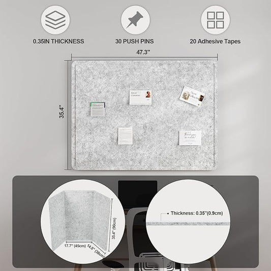 Large Felt Bulletin Board for Wall, Soft Felt Cork Board for Office, Home - Image 2