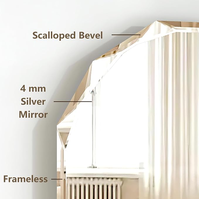 Bathroom Mirrors for Over Sink, Round Frameless Mirrors for Wall, 23.5x27.5 - Image 6