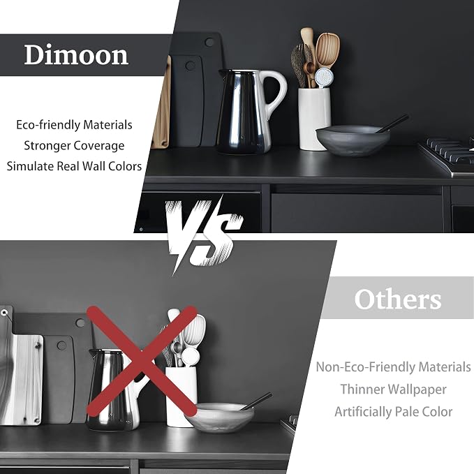 Dimoon 17.7''x118'' Peel and Stick Wallpaper Dark Grey Contact Paper - Image 9