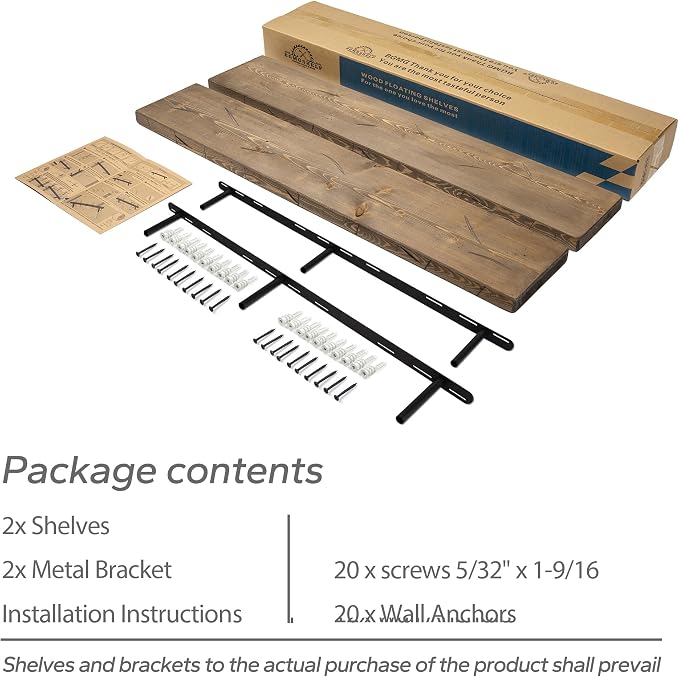 BGMG Floating Shelves 54 inch Long, Distressed Rustic Wooden Wall Shelves - Image 7