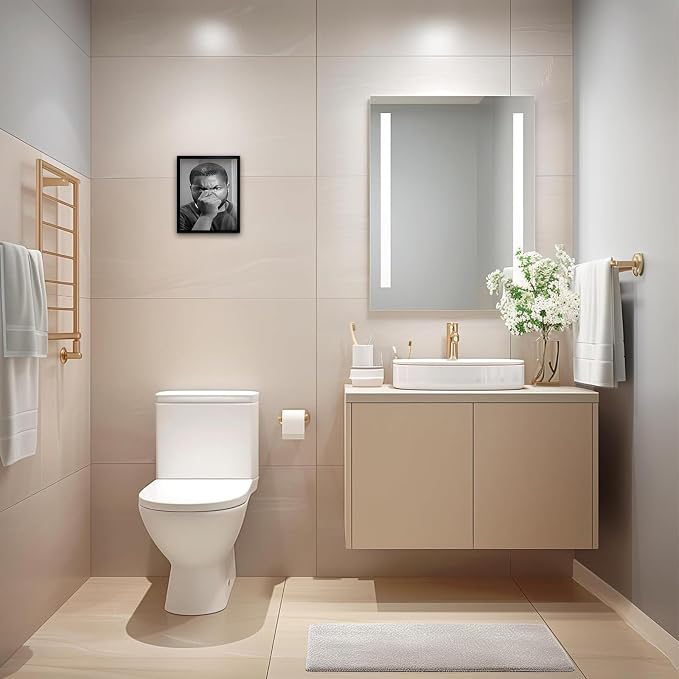 Black and White Bathroom Wall Art, Funny Bathroom Decor Humor Amusing Restroom - Image 8