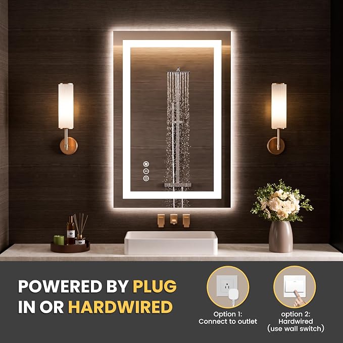 LOAAO 20"x34" LED Bathroom Mirror - Image 6