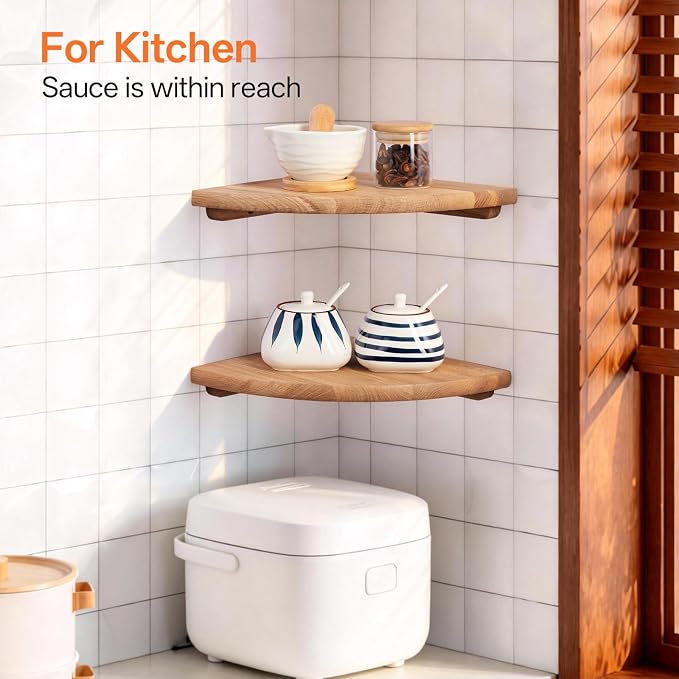 Floating Corner Shelves, Living Room - Image 8