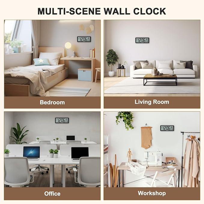 Soobest 8.5 Inch Digital Wall Clock Battery Operated - Image 8