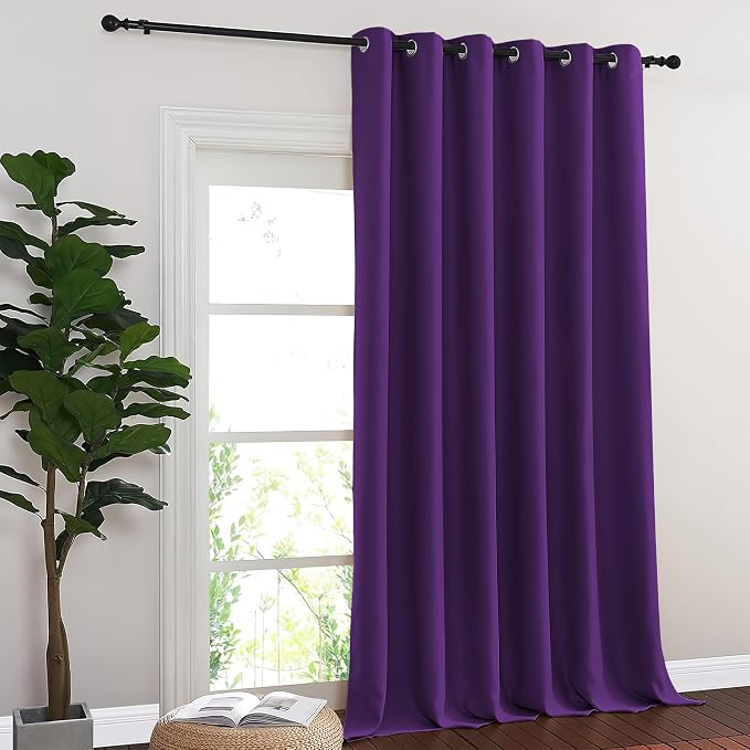 NICETOWN Room Divider Curtain 132 Inches Long, Wide Blackout Sliding Door - Image 8