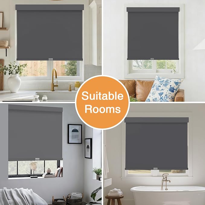 AOSKY No Drill Cordless Blackout Roller Shades - Image 8