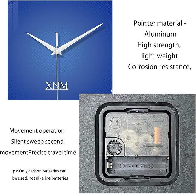 XNM Small Modren Minimalist Glass Wall Clocks Battery Operated 12 Inch Simple - Image 7