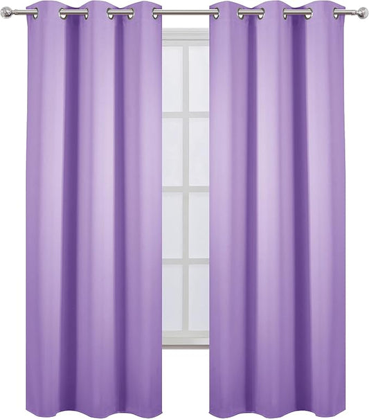 LEMOMO Blackout Curtains 38 x 84 inch/Lavender Curtains Set of 2 Panels/Thermal - Image 2