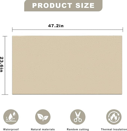 3D Wall Panels - 4PCS 47.2"x23.6" Faux Stone Wall Covering - MCM Modified Clay - Image 2