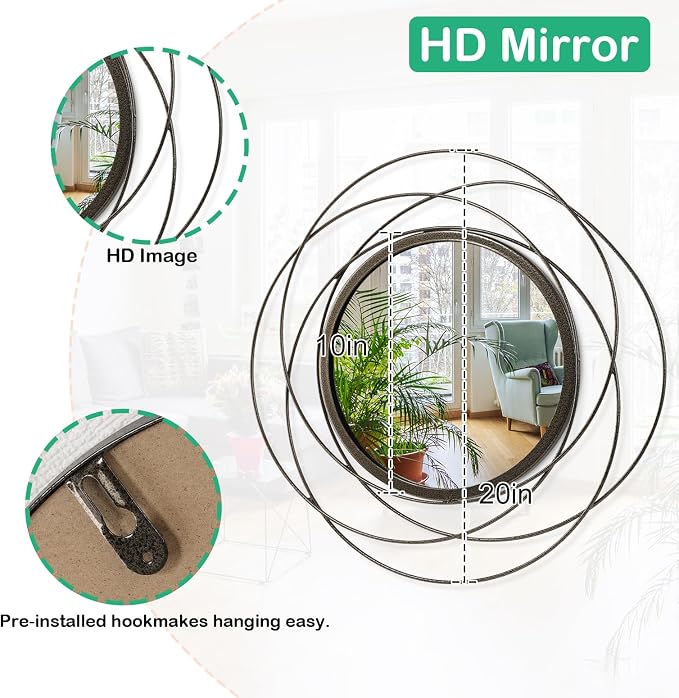 Wall Mirror Mounted Round Decorative Mirrors - Image 7