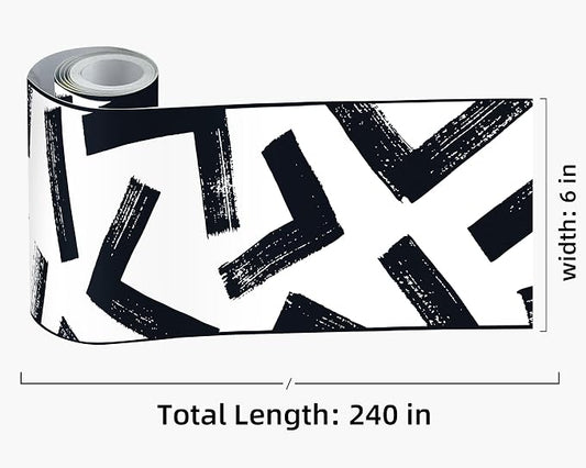 FLFK Black and White Design Wallpaper Border - Image 2