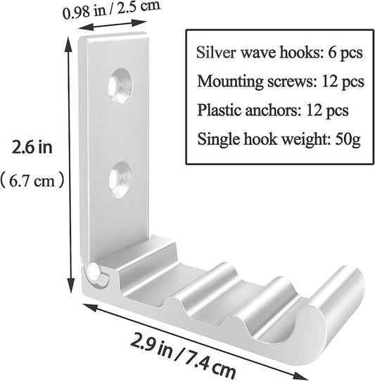 OHIYO 6 Pack Folding Wall Hooks, Heavy Duty Space-Saving Foldable Design Wall - Image 2