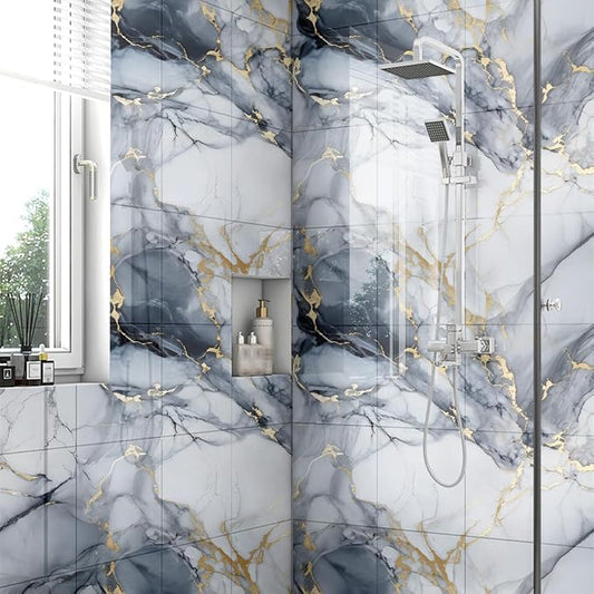 Chejiaye 22pcs Marble Peel and Stick Backsplash Surface Waterproof Wall Panels - Image 2