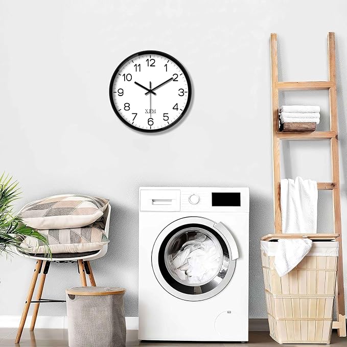 XFM Large Wall Clock Black Silent Wall Clocks Battery Operated 16 Inch Modern - Image 7