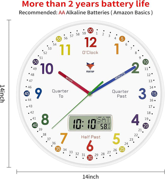Foxtop Digital and Analog Learning Clock - Image 2