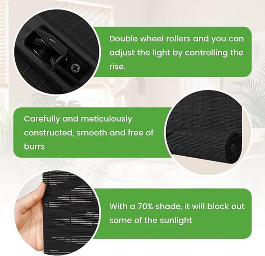 Bamboo Blinds, Custom Sizes Roller Shades - Image 2