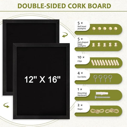 Double-Sided Black Cork Board - Image 2