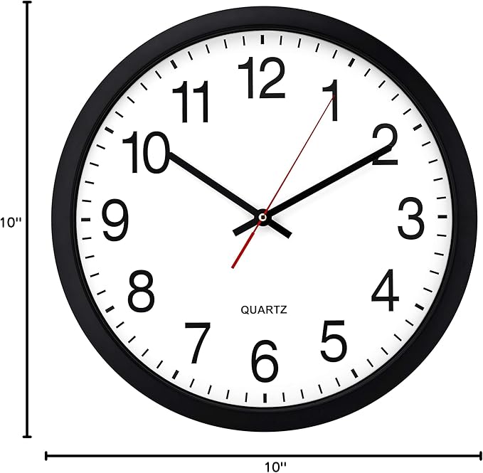 Bernhard Products Black Wall Clock Silent Non Ticking - Image 7