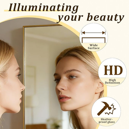 BEAUTYPEAK 86"x40" Rectangle Full Body Floor Mirrors, Full Length Mirror - Image 2