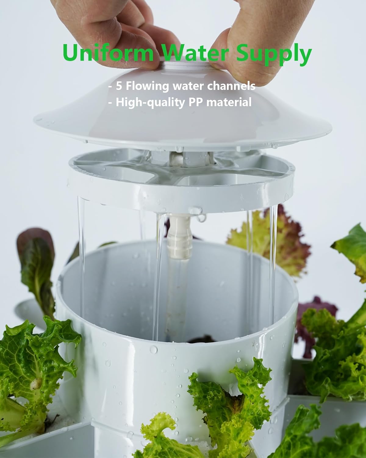 Hydroponic Tower Growing System Kits,30 Pods Vertical Indoor Garden,360° Full-Spectrum Lighs, Automatic Water Circulation System,Suitable for Leafy Greens and Herbs