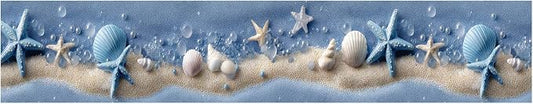 Beach Seashell Wallpaper Border 196x4 Inch Peel and Stick Wall Border Self - Image 2
