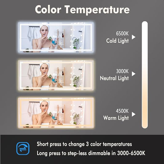 GarveeHome 60x24 LED Bathroom Mirror - Image 2