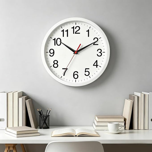 Rohioue Wall Clock Modern 10 Inch Battery Operated Silent Non Ticking Analog - Image 2