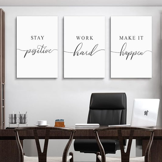 Framed Canvas Wall Art Positive Quotes, Office Wall Art Decor, Positive - Image 2