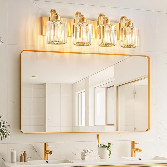 Crystal Vanity Lights, Modern 4-Light Bathroom Lights Over Mirror, Bathroom - Image 2