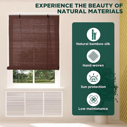 Bamboo Blinds for Interior Windows, Custom Roller Shades for Indoor Window and - Image 2