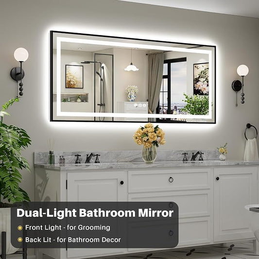 72x32 Inch LED Bathroom Mirror - Image 2