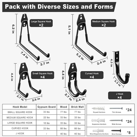 LANDNEOO Garage Hooks, Heavy Wall Mount Duty Hooks - Image 2