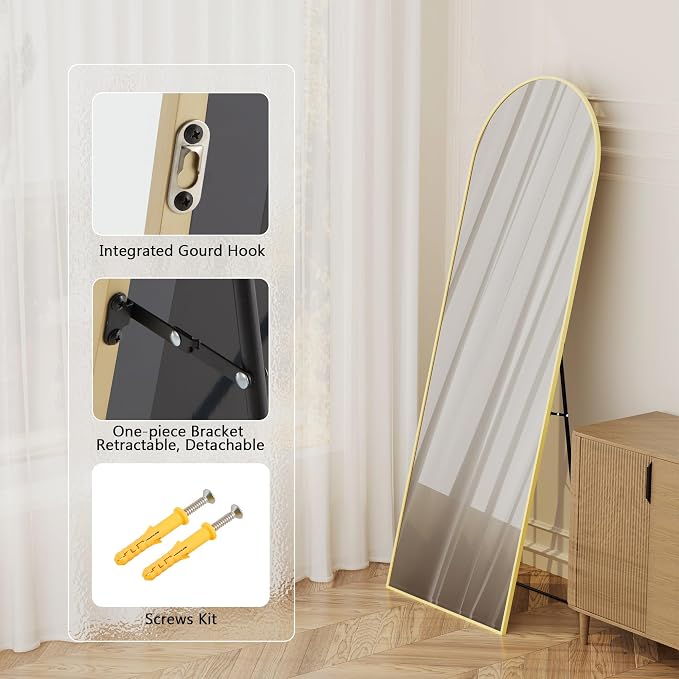 Simple Deluxe Arched Full Length Mirror, - Image 6